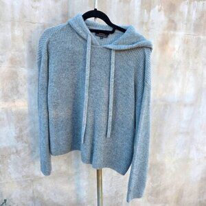 Quince gray ribbed cashmere hoody